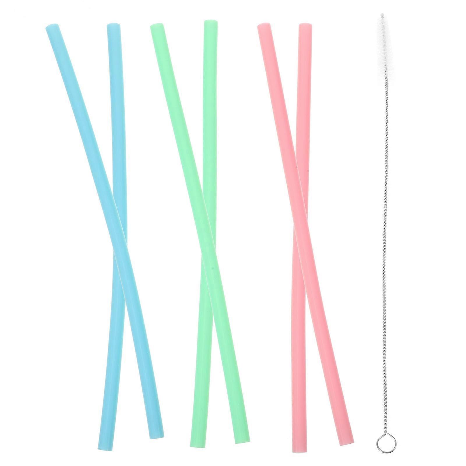 Cup Straws Reusable Non-fading .00X1.00X0.40in Smooth Inner Wall 6Set