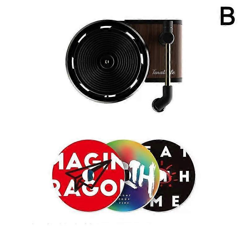 Retro Record Player Car Air Freshener Clip Rotating Aroma Vent Clip With 3 Refill Tablets Long Lasting Fragrance Air Purifier