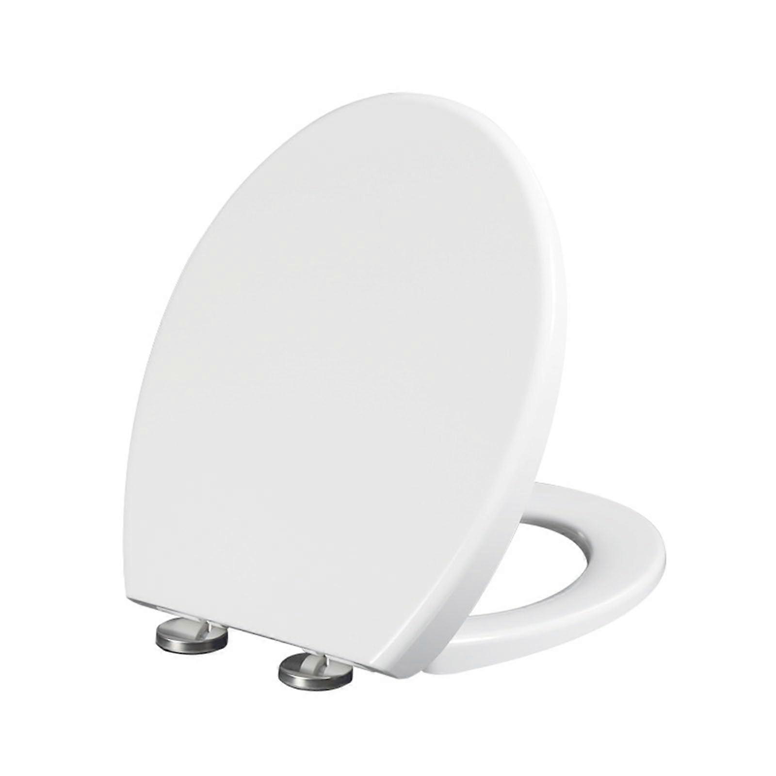 Adjustable White Oval Toilet Seat with Soft Close Lid, Quick Release Hinges, Easy Install and Clean