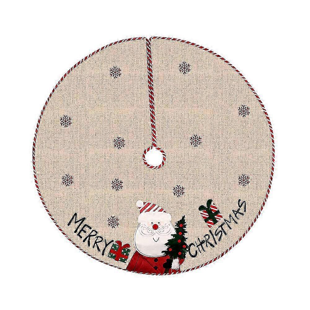 Snowflake Christmas tree blanket for Nordic style, 108cm round vintage