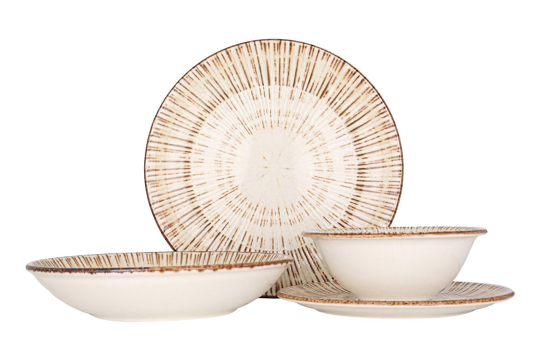 By Bone Dinnerware Set (Medium) - Legna - 24 pieces - 6 persons - Porcelain