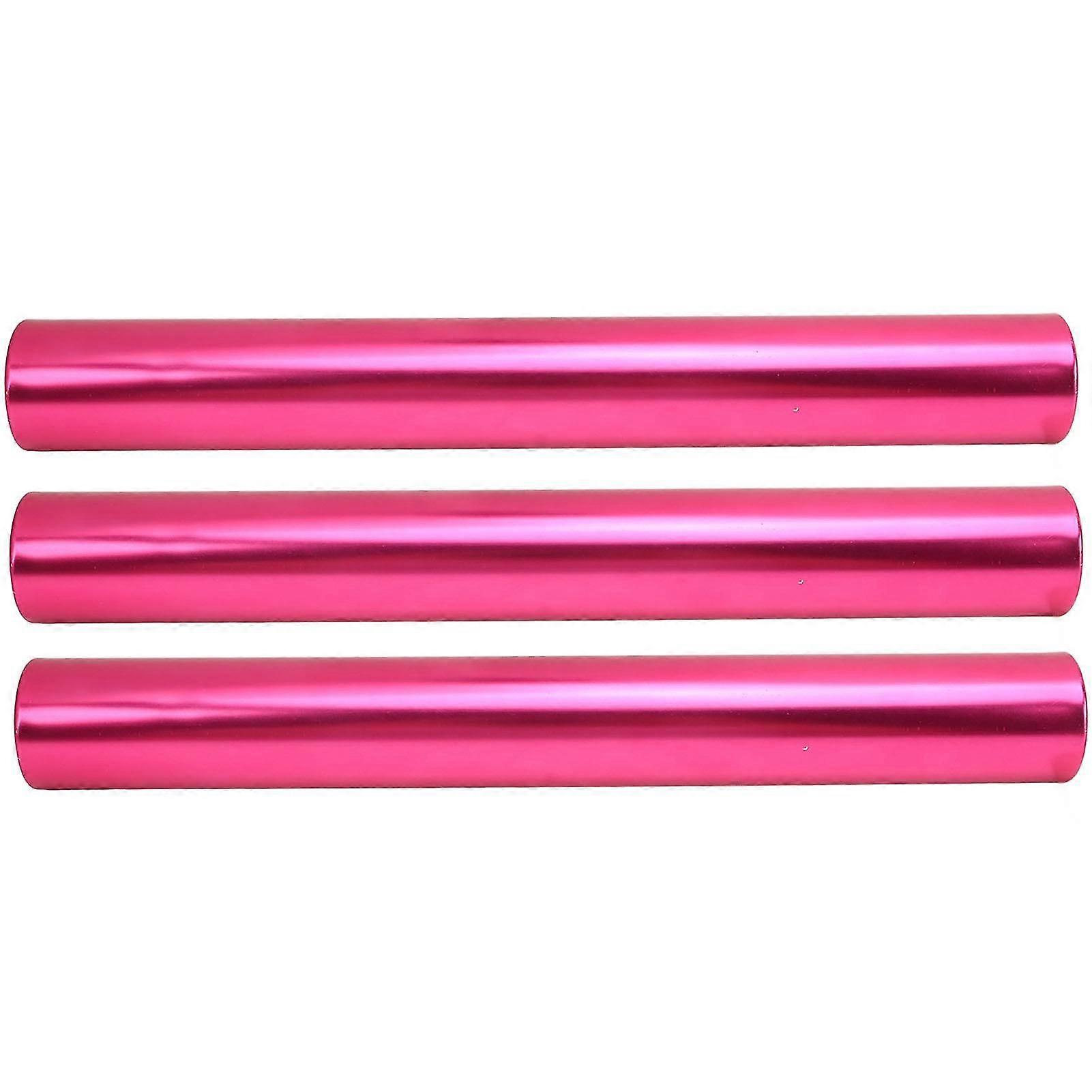 3st Track and Field Relay Batonger Aluminiumlegering Running Utrustning för Utomhus Running Student Race Relay Rose Röd