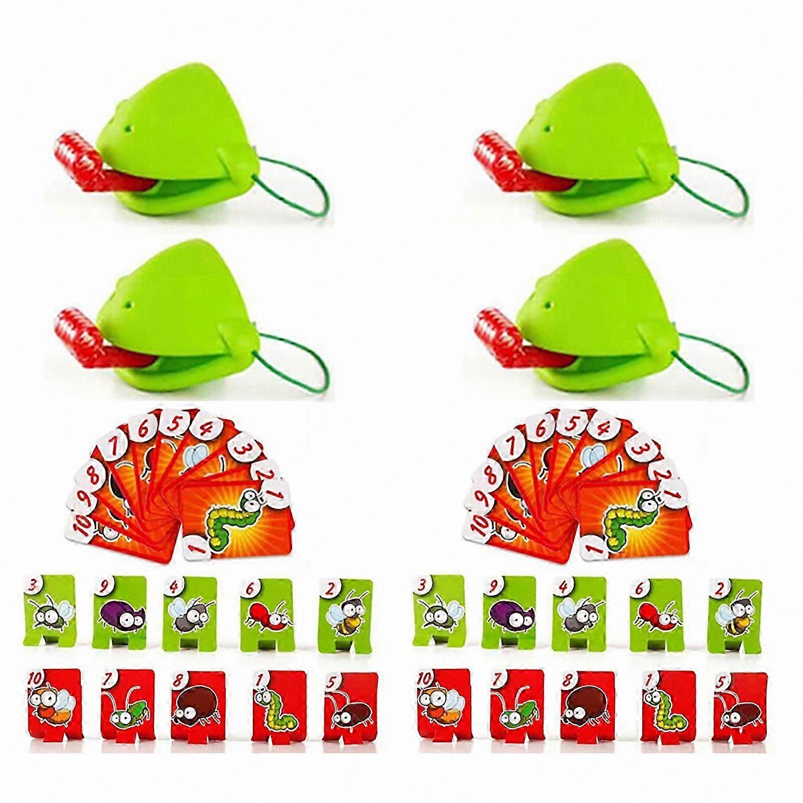 4-Pack Interactive Lizard Masks with Tongue-Sticking Frogs for Card Games and Fun Activities