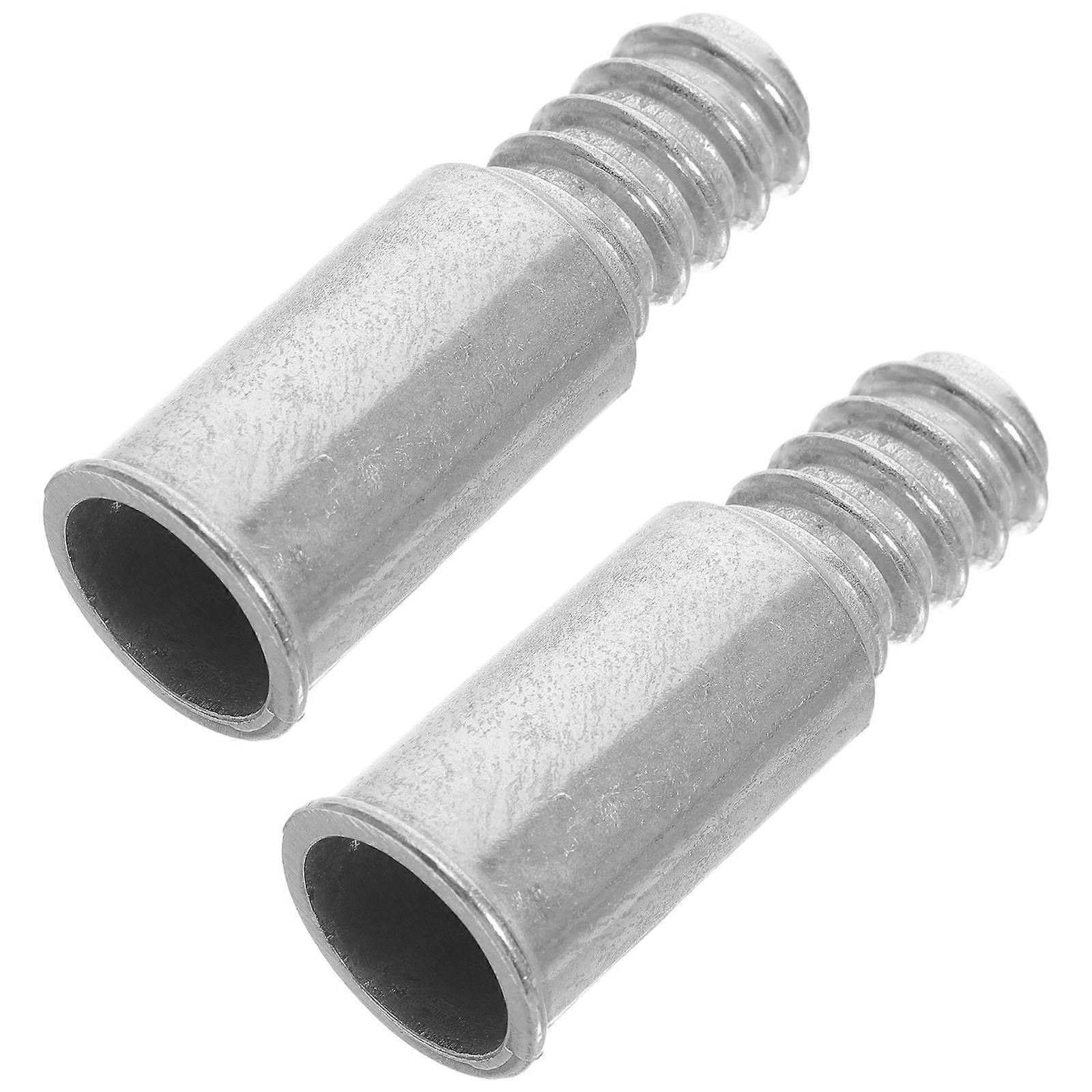 Silver Threaded Mop Pole Adapter for Cleaning Handle Replacement 2Pcs