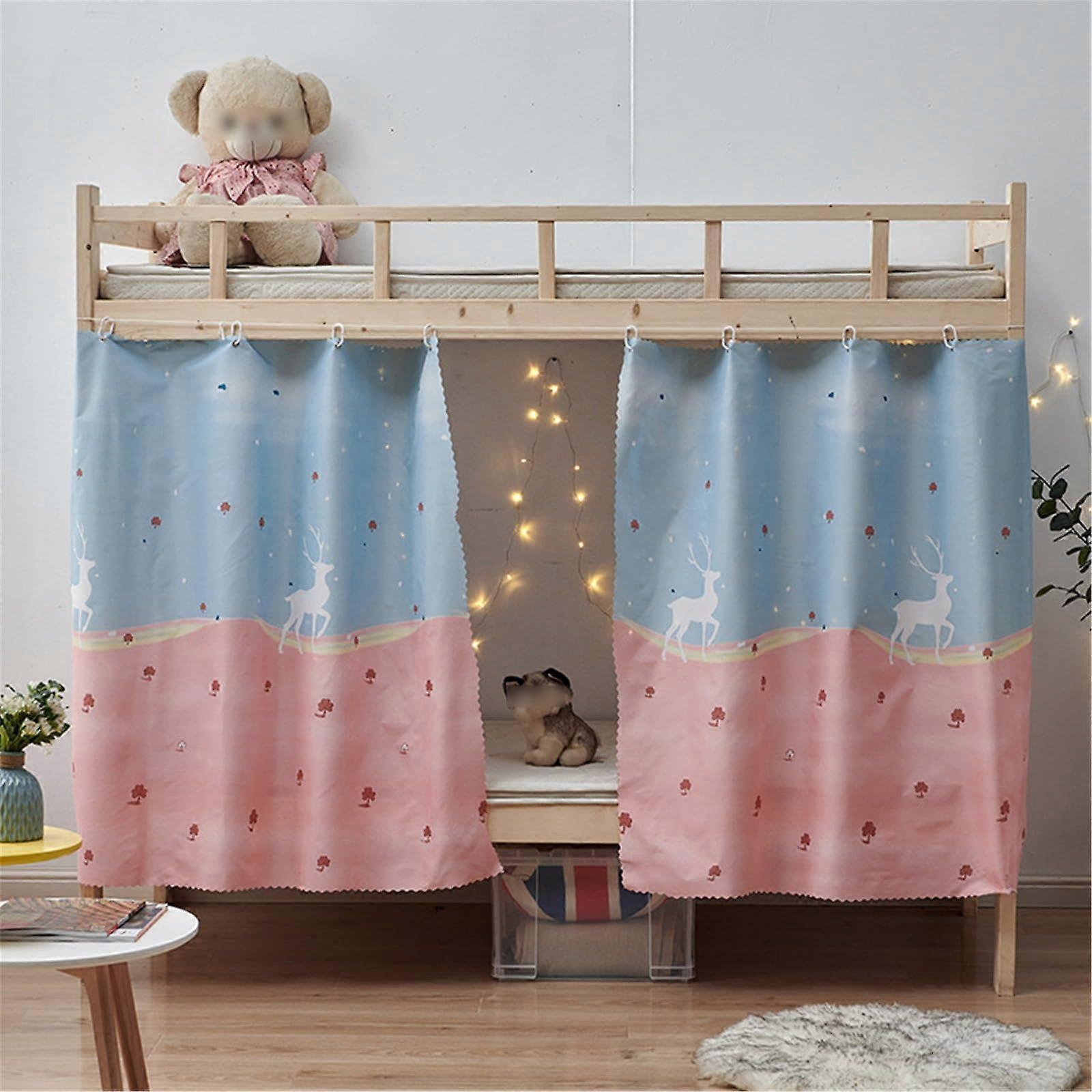 Bunk Bed Curtains Set, Breathable Light Blocking Privacy Panels for Dorm or Home Loft Beds, Deer Design