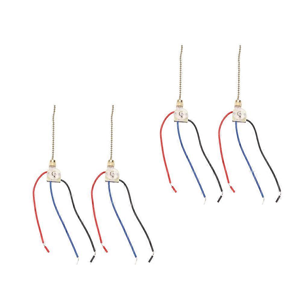 Ceiling Fan Control Switch Assorted Color 13X2.5X1.5CM Copper Simple Design 4Pcs