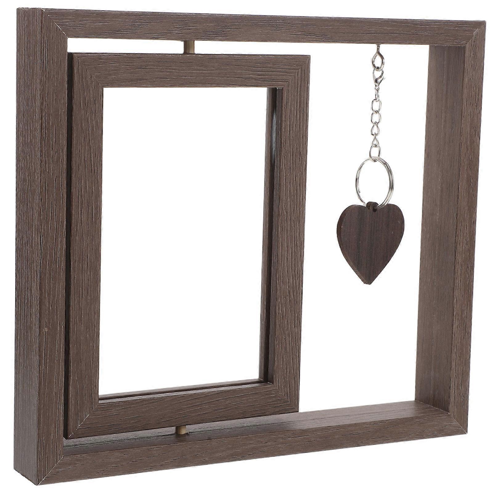 Retro Rotating Picture Frame Wooden Frame for Decoration