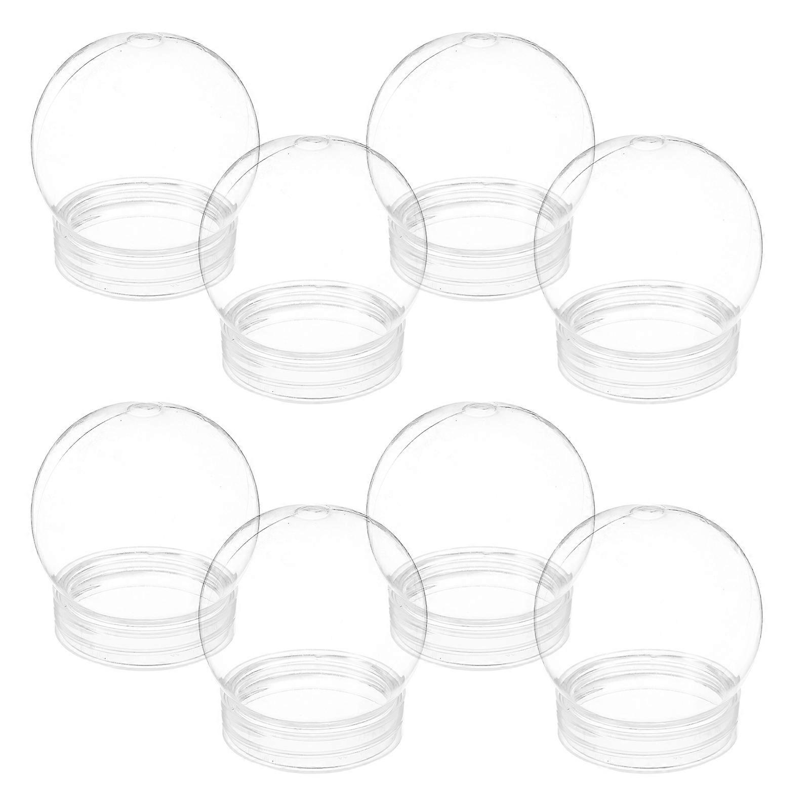 DIY Making Snow Globe Plastic Clear Globes for Decor 8Pcs Ball Shape