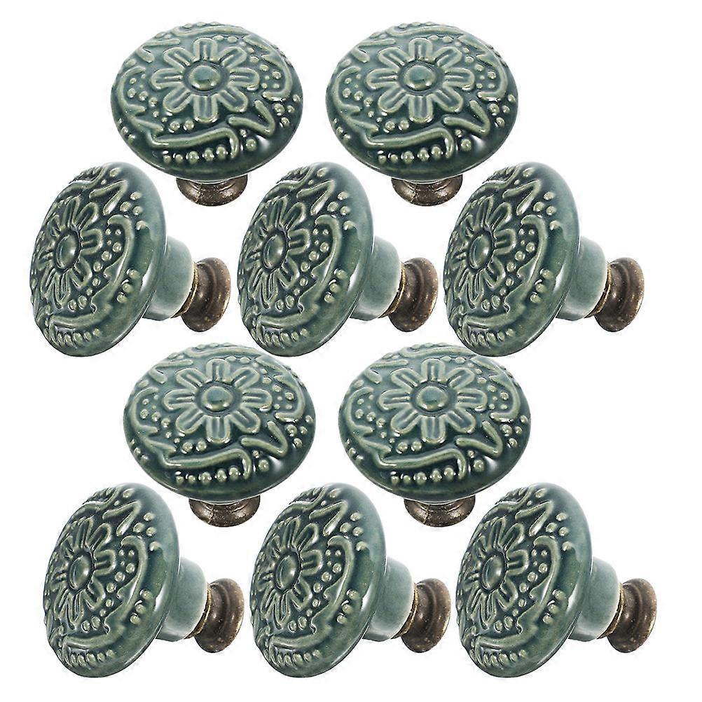 Ceramic Cabinet Knob Assorted Color for Kitchen Drawer Pull Handle 10Pcs