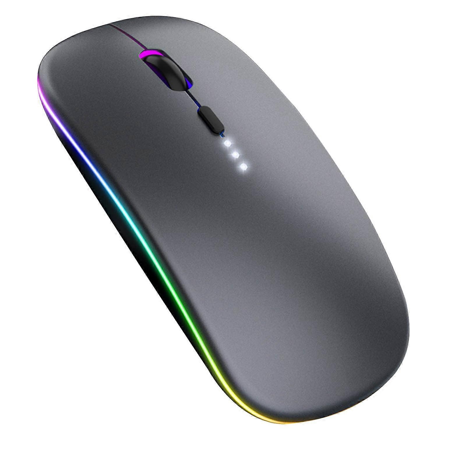Quinlirra Wireless Mouse, Rechargeable LED 2.4G & Bluetooth Dual Mode Optical Mouse with USB & Type-C Receiver