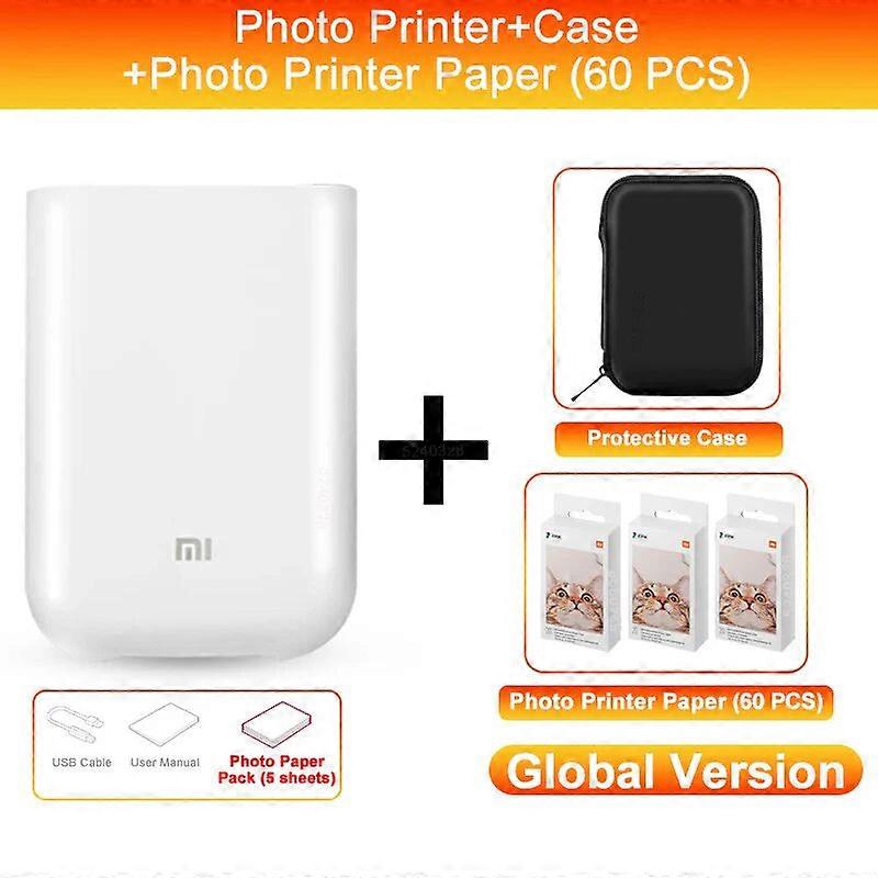 Global Version Xiaomi Mijia Portable Mini Printer Pocket Photo Zink Thermal Color Print Ar Video Bluetooth 5 Printing Diy Share