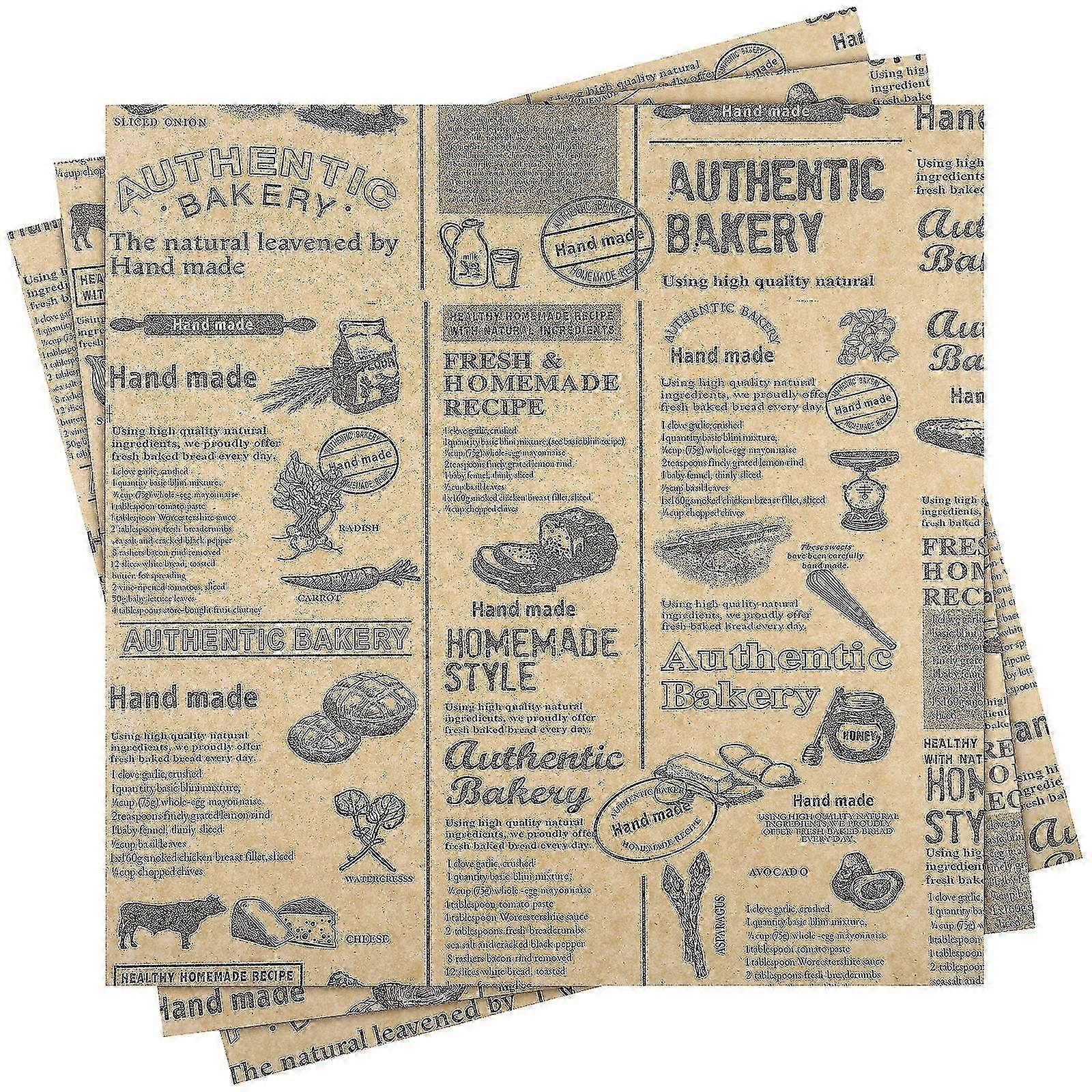 50 ark smörgåspapper papper matfoder naturligt bakplåtspapper bakoljepapper