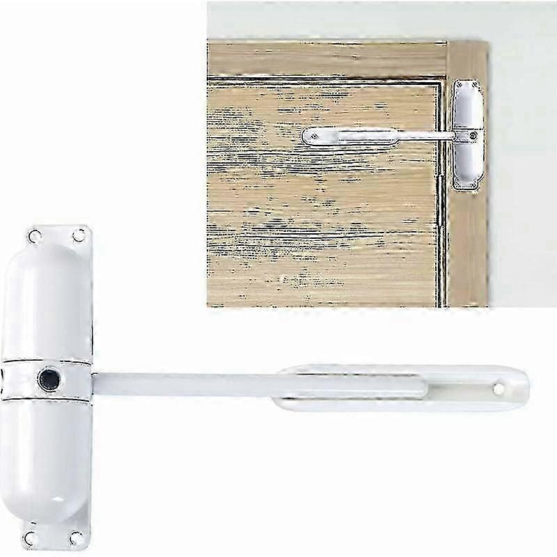 White Automatic Door Closer with Safety Spring Easy Installation for Self Closing Hinged Doors