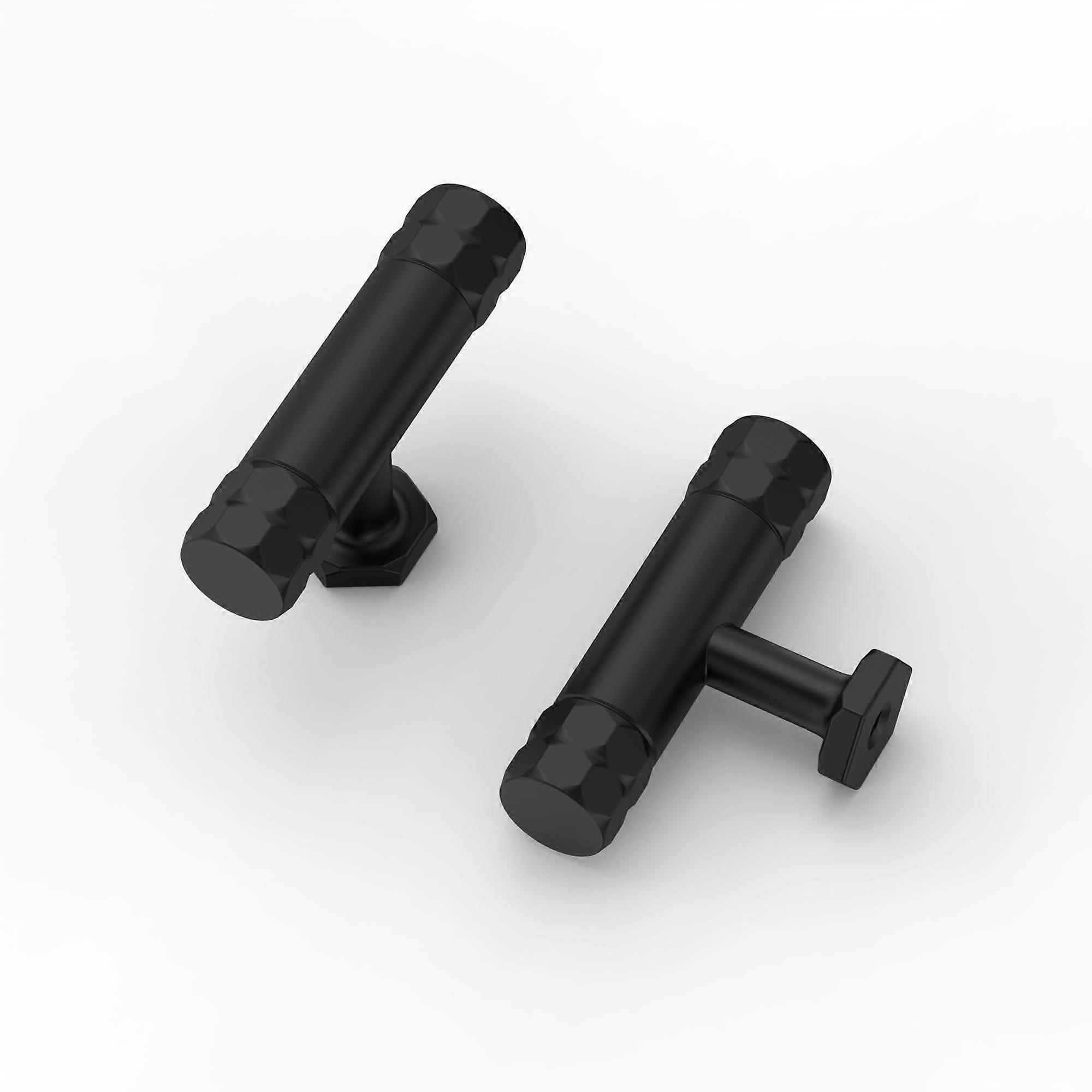 10 Pack Matte Black Cabinet Knobs 2 Inch T Bar Drawer Pulls Modern HeavyDuty Easy Install