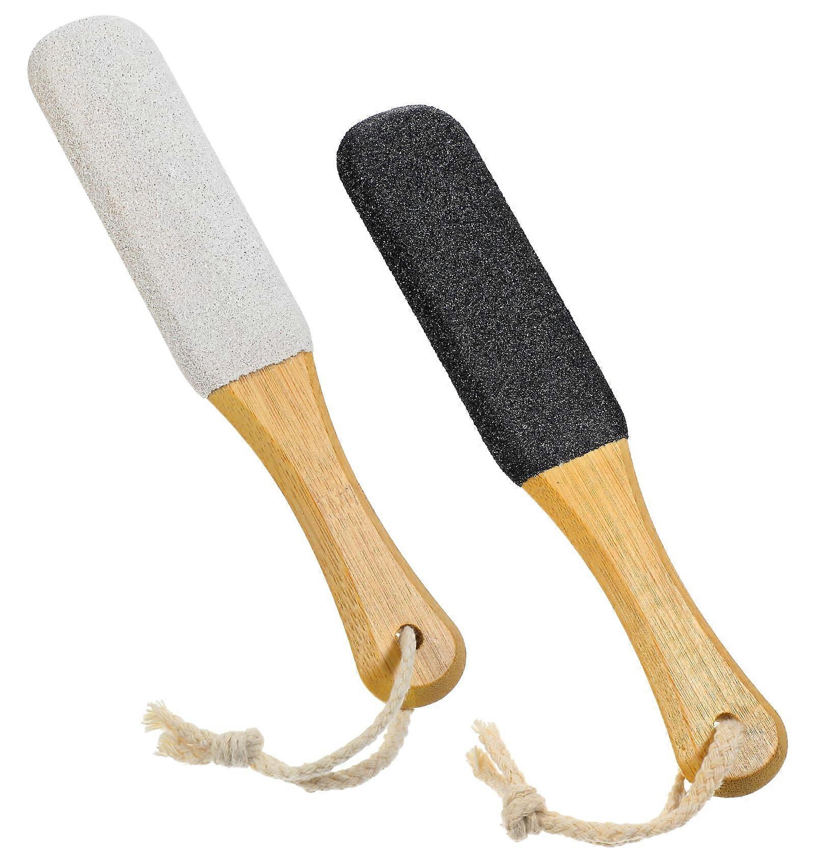 2Pack Pumice Stone for Feet with Handle, DoubleSided Foot Callus Remover for Smooth Heels