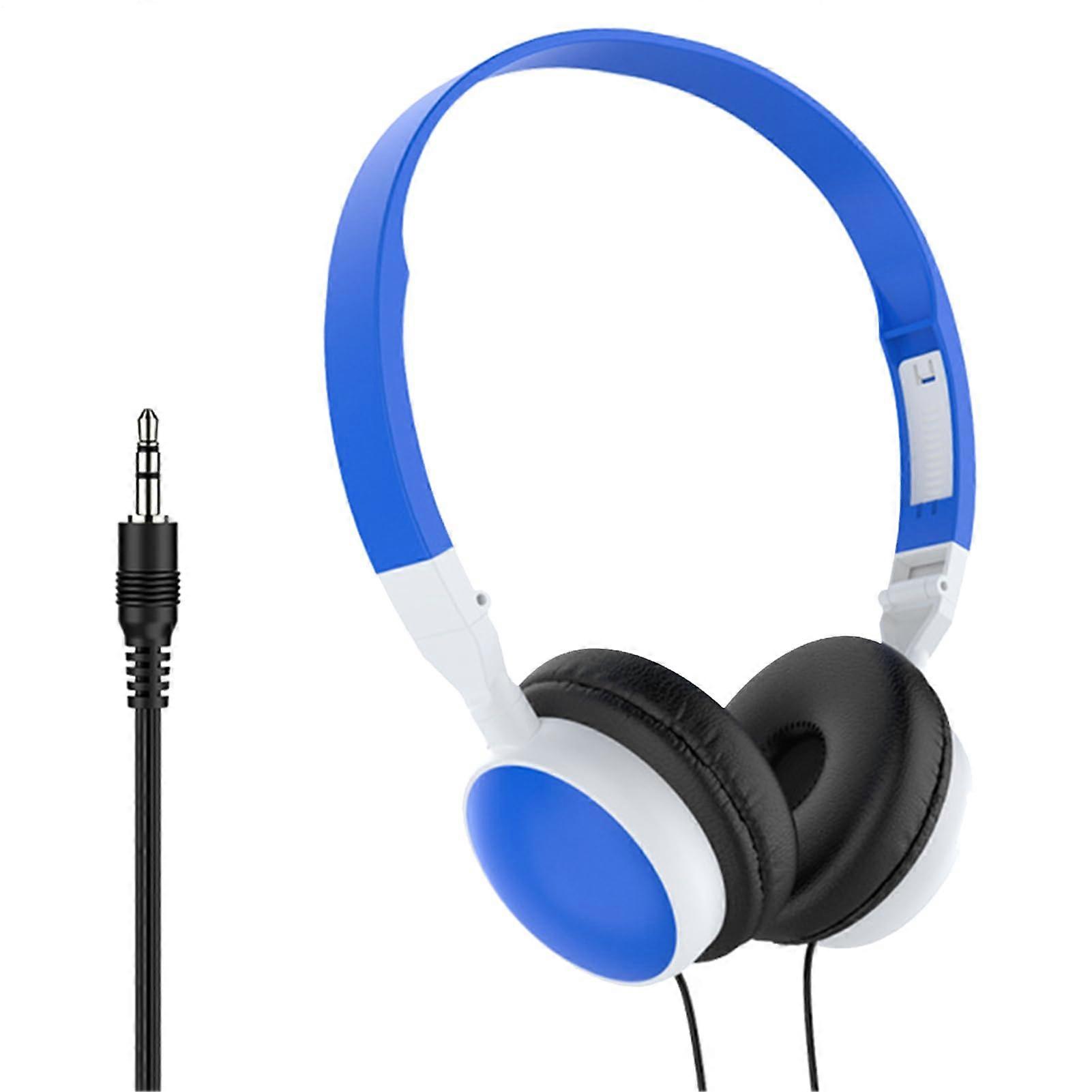 Computer Gaming Headset OverEar Noise Cancelling Foldable Headphones for PC Laptop Tablet Light Blue