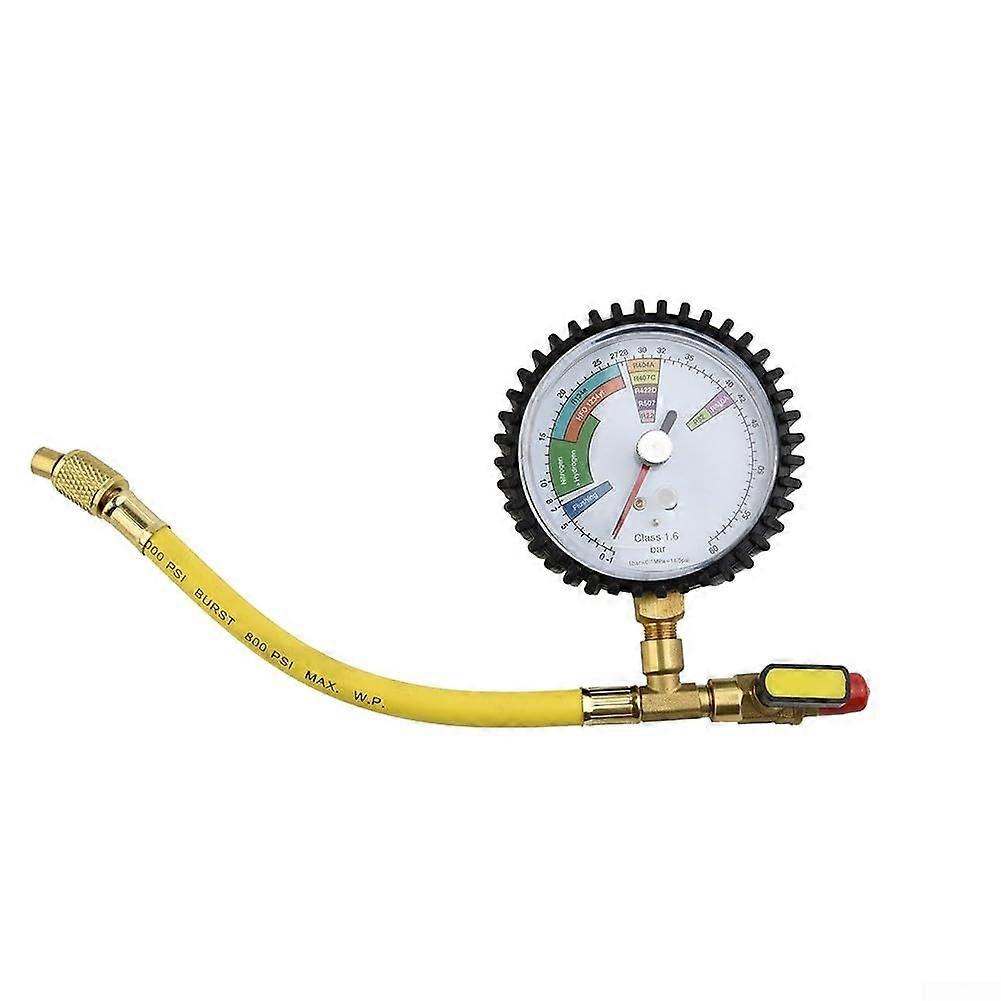 Nitrogen Pressure Test Gauge for HVAC, Large EasyRead Display, Brass, 160 Bar, Refrigeration Use