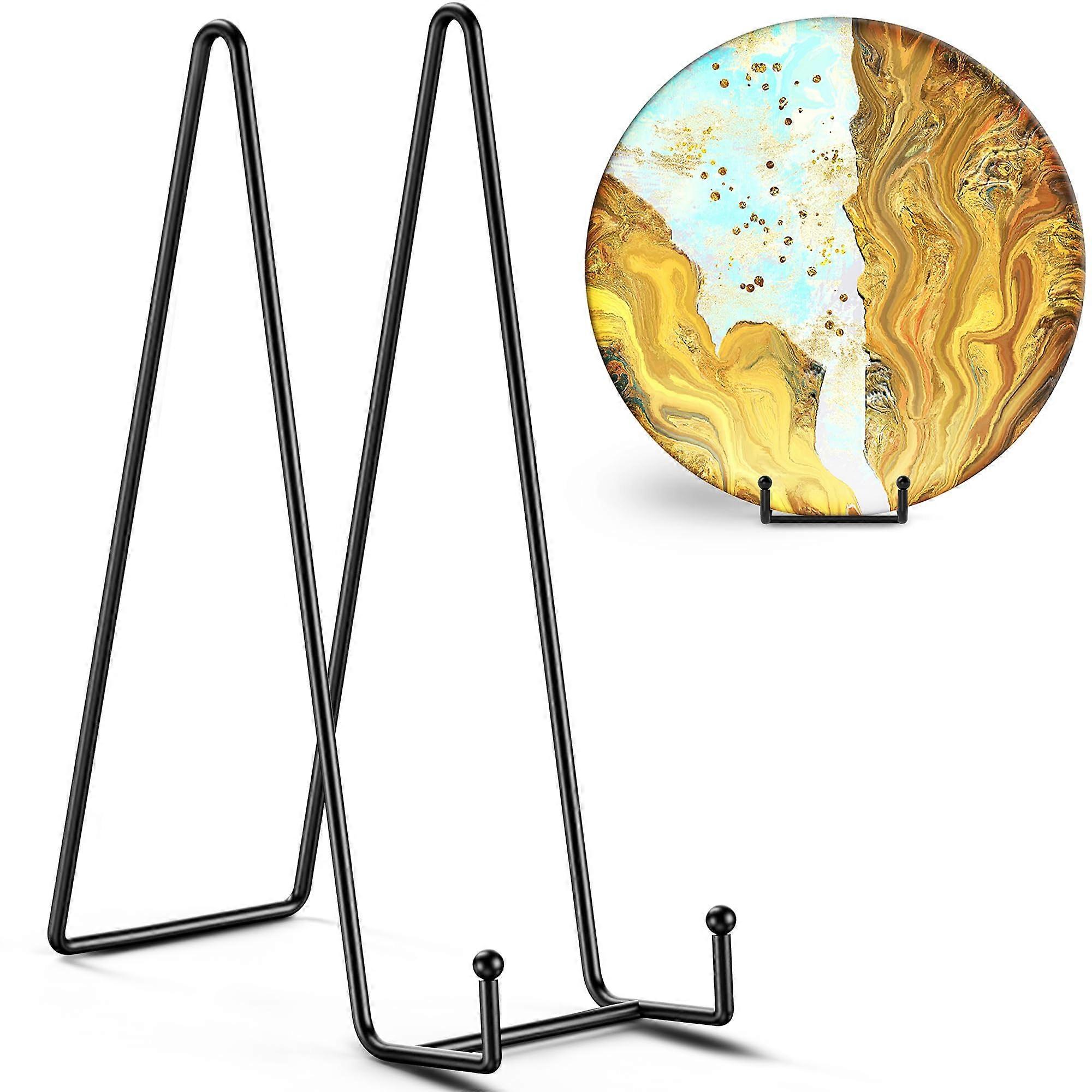 3 Pack Large 12 Inch Metal Plate Display Stand with Stable Widened Base for Heavy Items and Frames