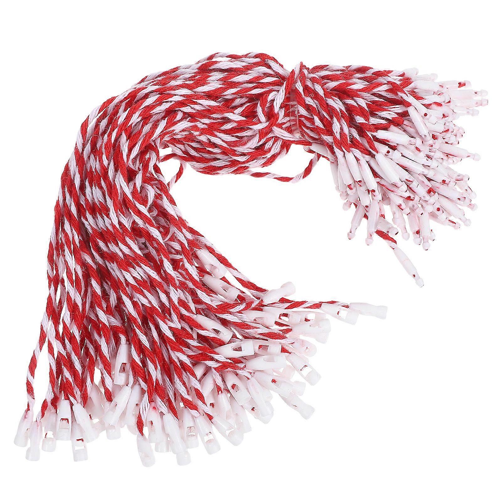 Locking Ornament Hooks Rustic Cotton Ropes for Decoration 500Pcs Red Set