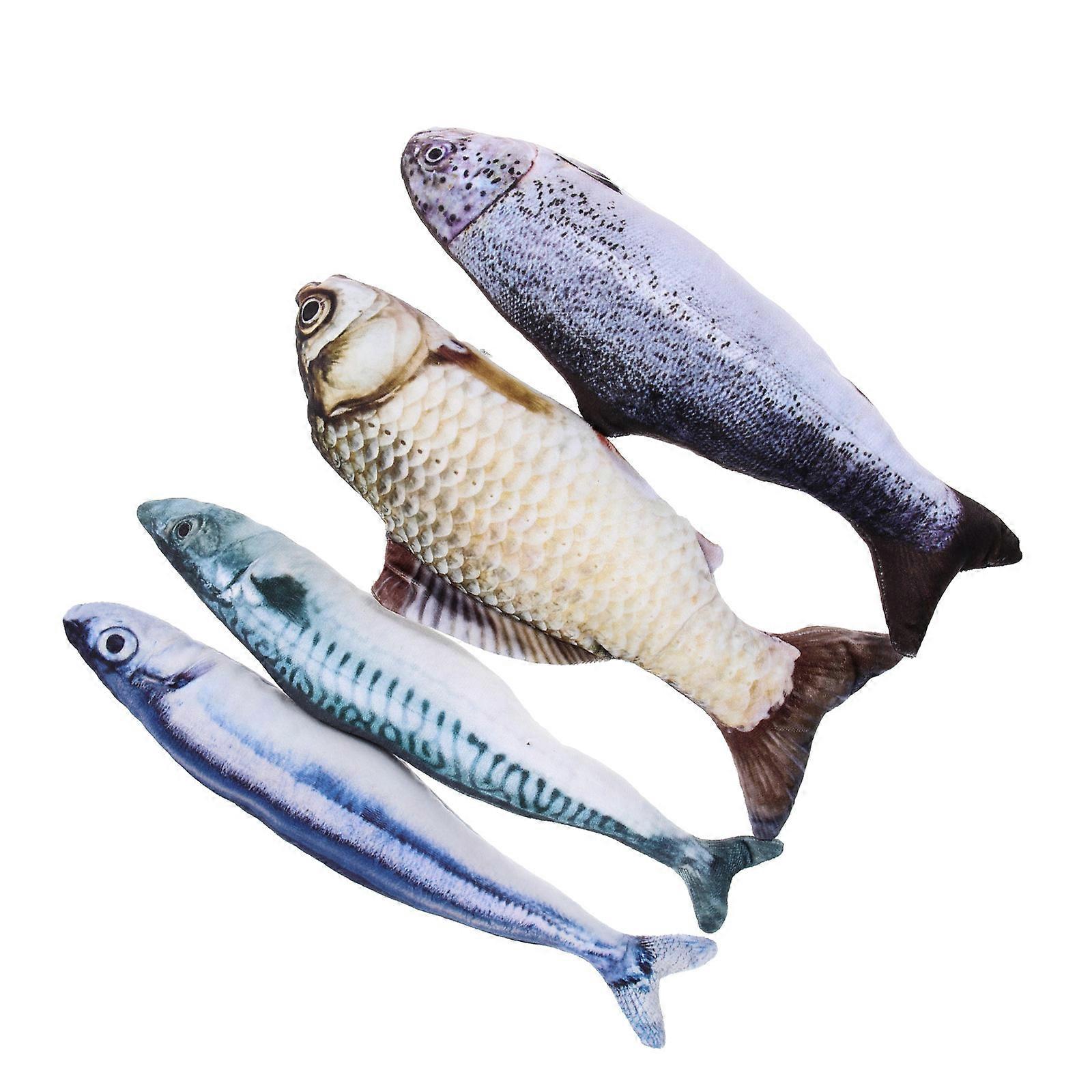 Interactive Cat Toy Fish Shaped Cat Plaything for 4Pcs Kitten Use