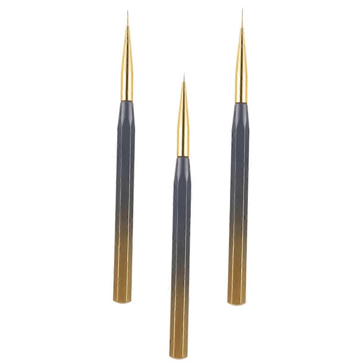 3pcs Thin Nail Art Liner Brush Set with Precise Tips for Professional Manicure and DIY Designs