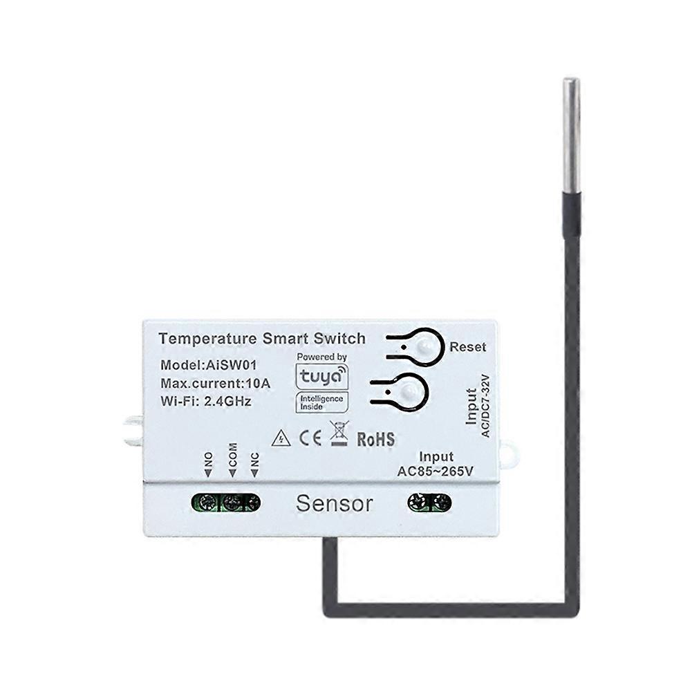 Tuya WiFi Temperature Switch Sensor 2.4G WiFi Temperature Switch Sensor Smart Switch with 1M Temperature Probe