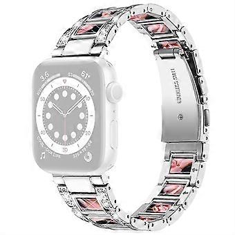 For Apple Watch Series 11 10 42mm/9 8 7 41mm/SE3 SE2 SE 6 5 4 40mm/3 2 1 38mm Rhinestones Resin Wris
