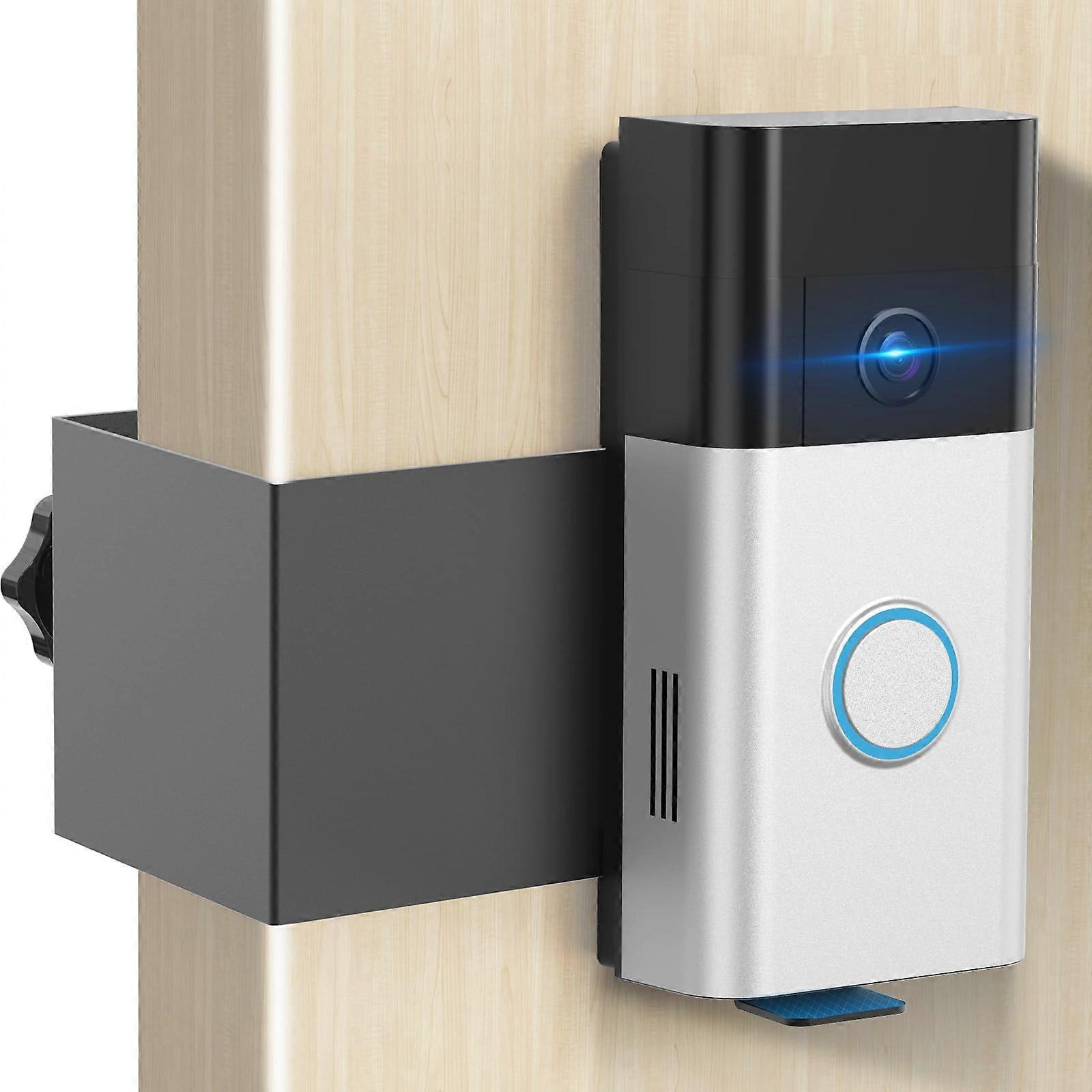 AntiTheft Metal Bracket NoDrill Adjustable Holder Mount for Ring Doorbell for Apartments and Homes