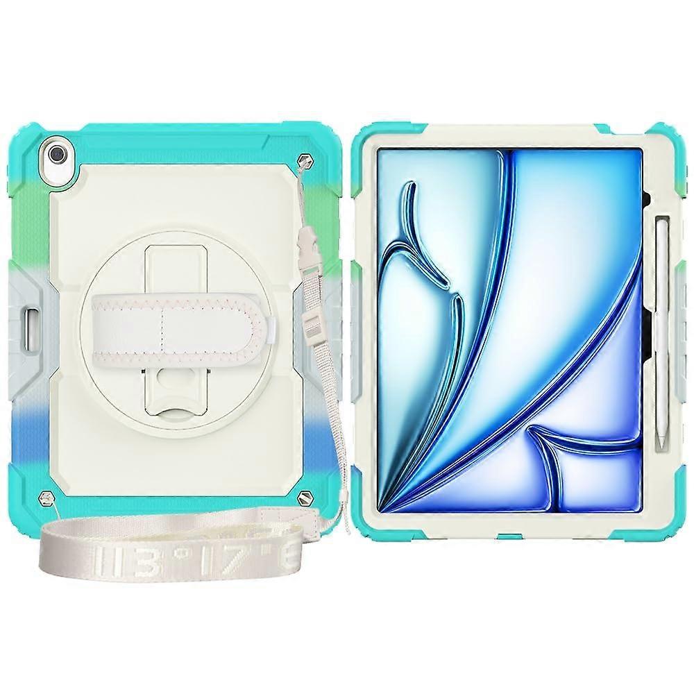Rugged Shockproof Case with Screen Protector, Kickstand and Strap for iPad Air 13 Inch 2025 M3