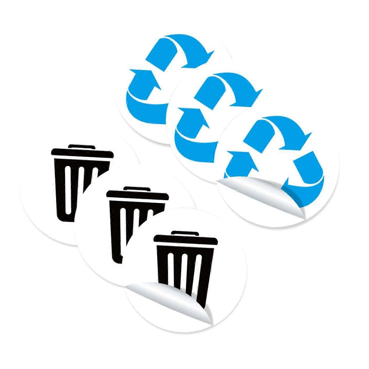 Recycling Bin Stickers PVC Waste Sorting Labels with Large Font Graphics for Easy Item Sorting