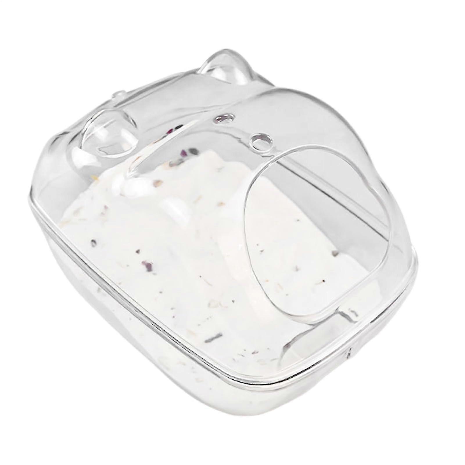 Hamster Sand Bath Container for Cage, Chinchilla Dust Bath Box, Easy Clean Grooming Accessory