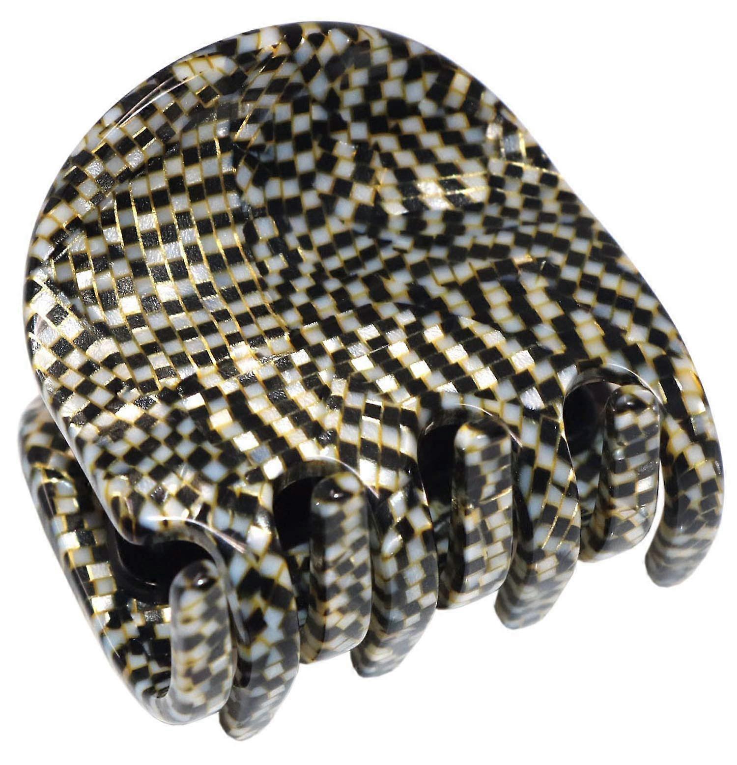 Small Handmade Hair Claw Clip with Covered Spring, Durable Celluloid Acetate Secure Grip