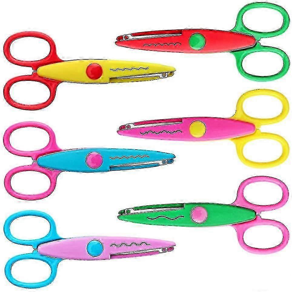 Craft Scissors, 6 Pcs Decorative Edge Scissors, ABS Resin, 6 Patterns, Safe for Kids, Smooth Cut