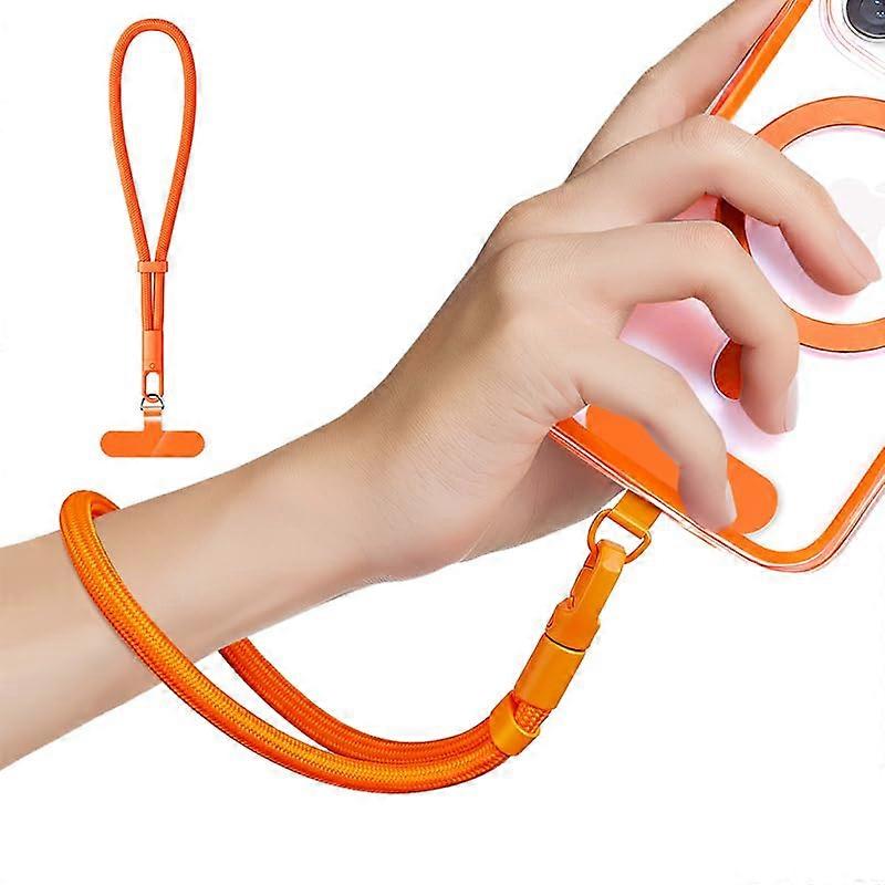 Adjustable Phone Wrist Strap Lanyard for Phones and Keys Orange Durable Polyester Secure Attachment