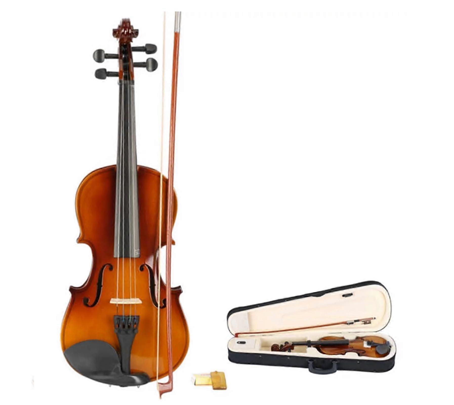1/4 Size Beginner Violin Set with Case and Bow, Lightweight Cork Body, Maple Handpainted Back