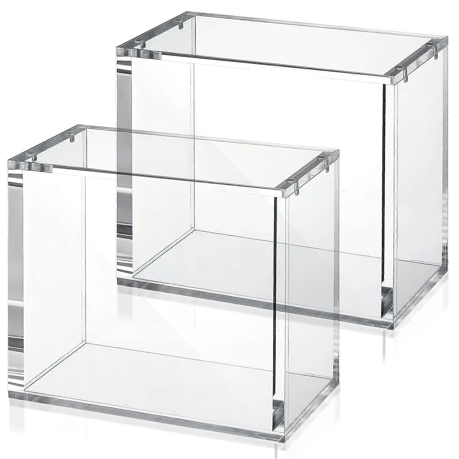 Trading Card Booster Box Display Case 2 Pack Acrylic Protector with Magnetic Lock and Stackable Design