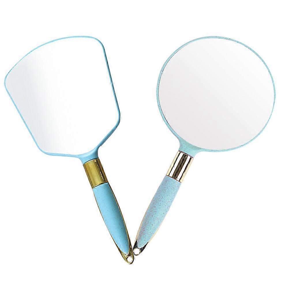 Cosmetic Mirror Handheld Mirror for Makeup Use 2Pcs Durable Glass Plastic