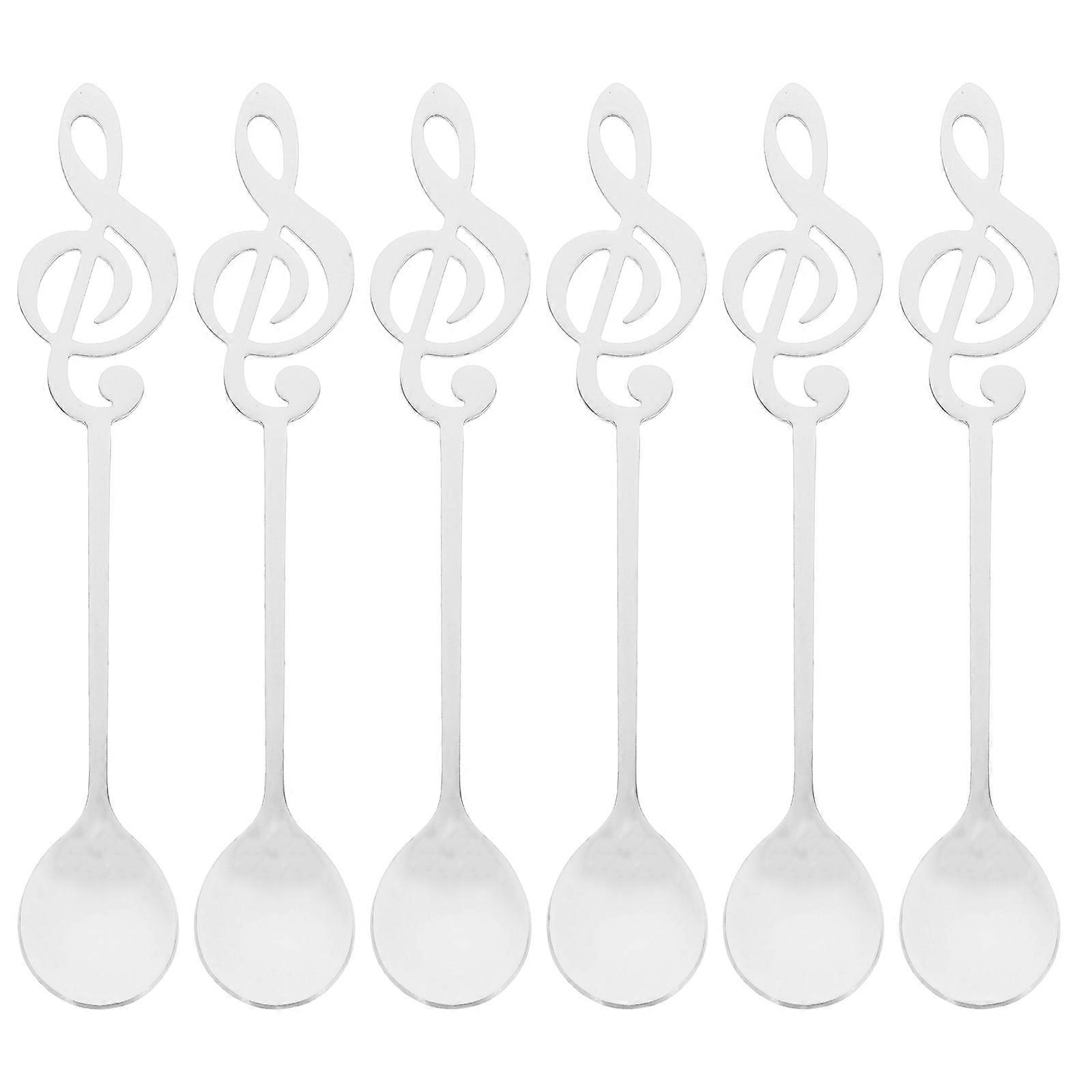 Coffee Spoon Silverware Decorative Theme Chocolate Set 6Pcs