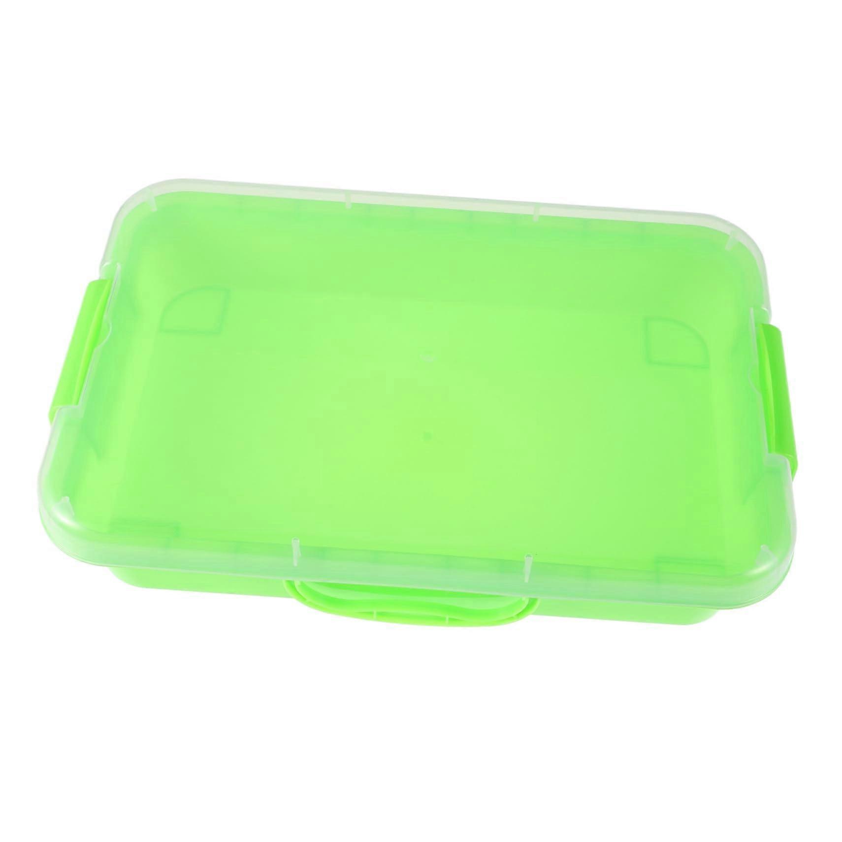 Light Green Space Sandbox for Kids with Portable Stackable Craft Storage and Space Theme Exploration