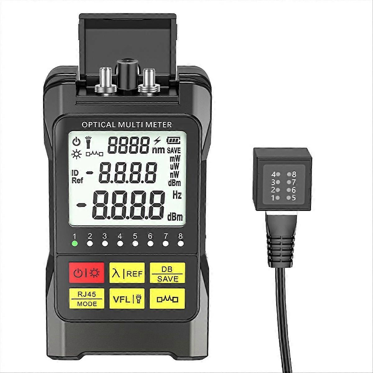 Fiber Optic Optical Power Meter Network Attenuation Tester 15mW
