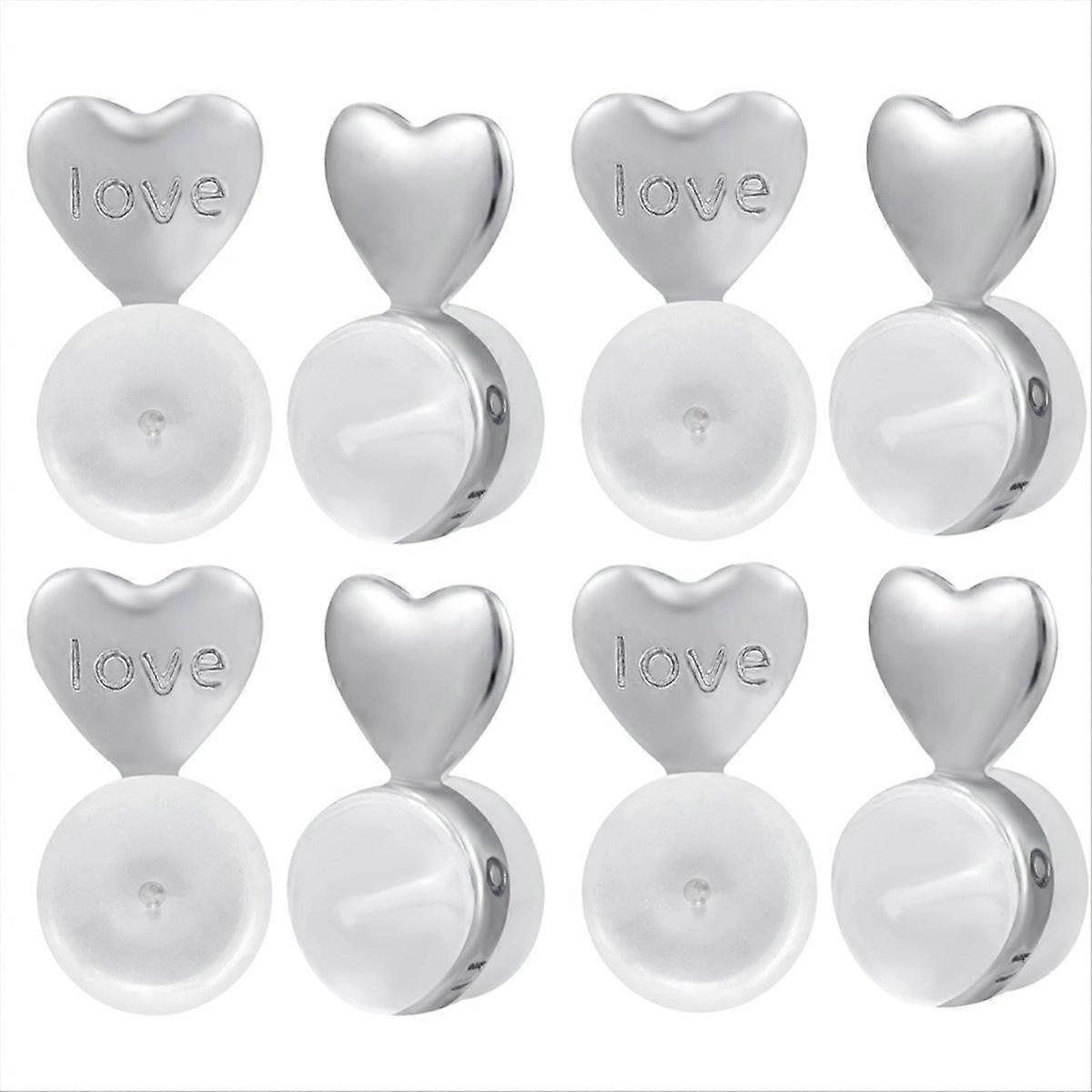 8PCS Earring Backs for -Ears,White Gold