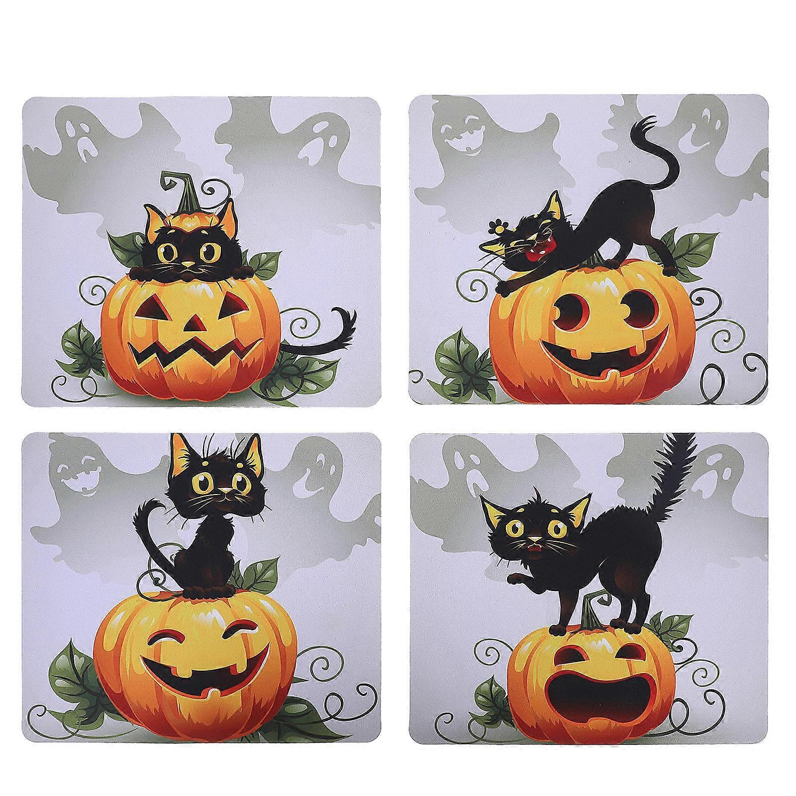 Assorted Color Halloween Mouse Pad Rubber Mouse Pads for Home Use 4Pcs
