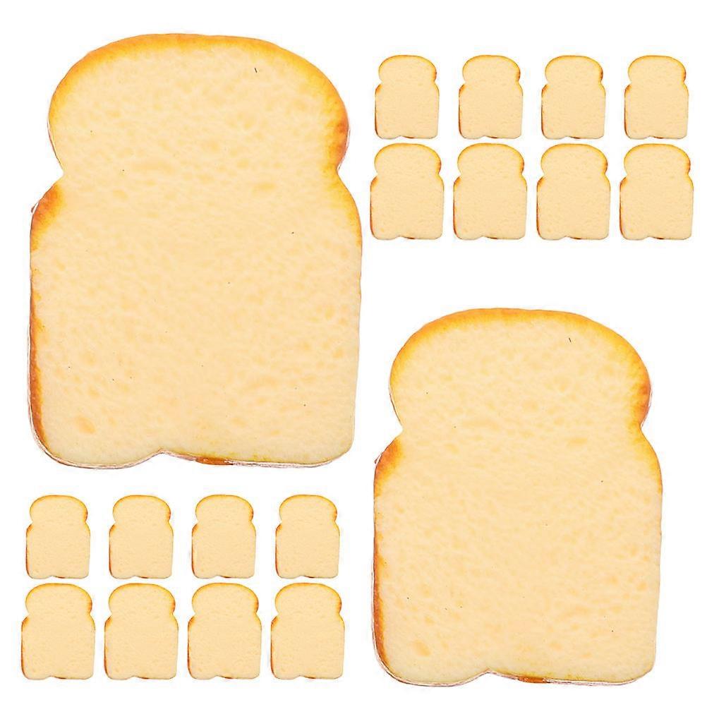 Realistic Fake Bread Slices for Decor 20Pcs Yellow Simulation Toast Set