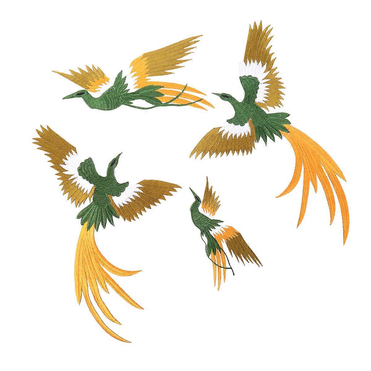 Embroidery Patch for Decoration 4Pcs Sewing Appliques Green