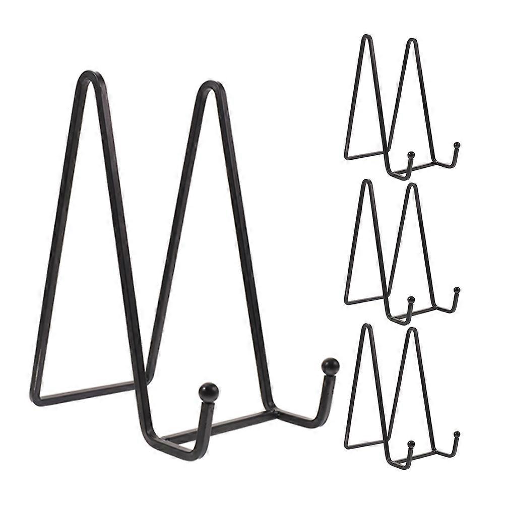 Plate Stand for Display Black Metal Easel with 8Pcs for Picture Frames