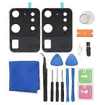 Phone Back Rear Camera Lens Glass Replacement Pre Installed Adhesive Repair Tool compatible Samsung Galaxy S20 Ultra