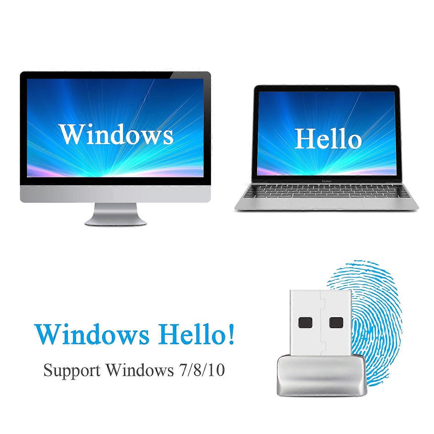 USB Fingerprint Reader with 360° Touch Sensor for Windows Hello and Passwordless Login
