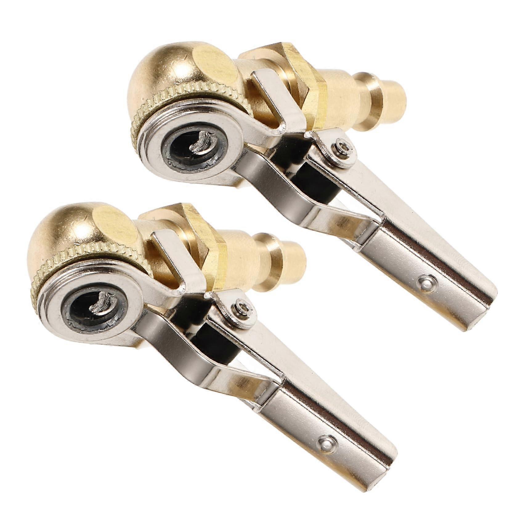 2 Pack Quick Connect Locking Tire Inflator Air Chucks with Internal Thread and Clamp