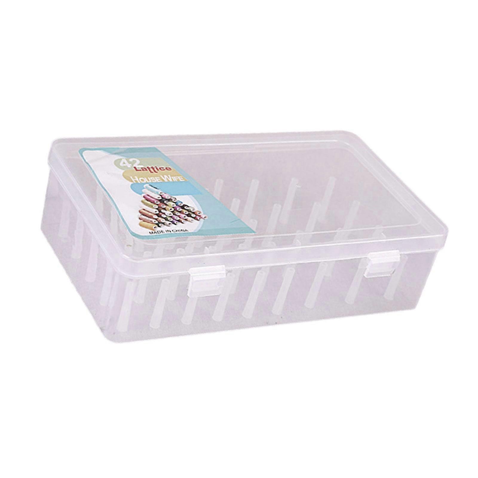 42 Slots Thread Spool Storage Box Thread Bobbin Organizers Case Sewing Thread Organizers for Small Large Thread Spools