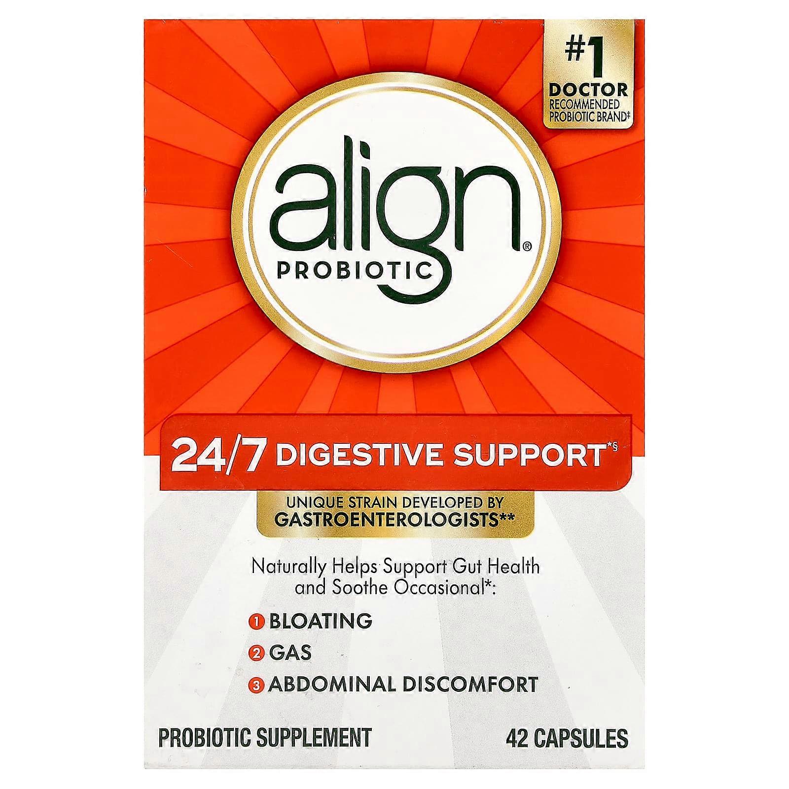 Align Probiotics, 24/7 Digestive Support, Probiotic Supplement, 42 Capsules